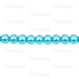1107-0902-20 - Bille de verre Perle Rond 8mm Turquoise Corde de 32 Pouces (app 90pcs) 1107-0902-20,Billes,Verre,Perlé,montreal, quebec, canada, beads, wholesale