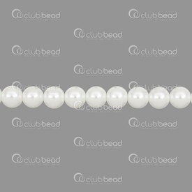1107-0902-26 - Glass Bead Pearl Round 8MM white high grade 32" String (app 90pcs) 1107-0902-26,Beads,Glass,montreal, quebec, canada, beads, wholesale