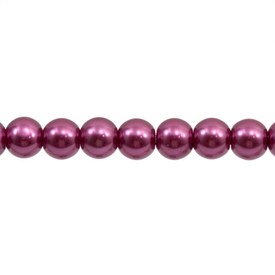1107-0903-14 - Glass Bead Pearl Round 10MM Raspberry 16'' String 1107-0903-14,perl,16'' String,Pink,Bead,Pearl,Glass,Round,Round,Pink,Raspberry,China,16'' String,montreal, quebec, canada, beads, wholesale