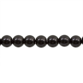1107-0904-04 - Glass Bead Pearl Round 12MM Black 16'' String 1107-0904-04,montreal, quebec, canada, beads, wholesale