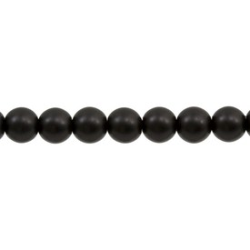 1107-0912-04 - Bille de Verre Perle Rond 8MM Noir Mat Corde de 16 Pouces 1107-0912-04,montreal, quebec, canada, beads, wholesale