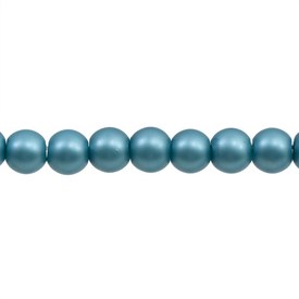 *1107-0912-12 - Glass Bead Pearl Round 8MM Aquamarine Matt 16'' String *1107-0912-12,montreal, quebec, canada, beads, wholesale