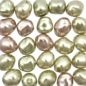 *1107-0999-96 - Czech Glass Bead Pearl Assorted Shapes Assorted Size Green Beige App. 24pcs Czech Republic Limited Quantity! *1107-0999-96,Beads,montreal, quebec, canada, beads, wholesale