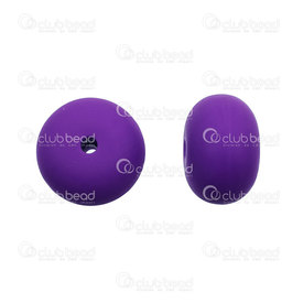 1108-0100-2306 - Silicone Chew Bead Rondelle 15x23mm Violet 5pcs for Teething Jewelry 1108-0100-2306,violet,montreal, quebec, canada, beads, wholesale