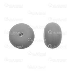 1108-0100-2310 - Silicone Chew Bead Rondelle 15X23mm Charcoal Grey 5pcs for Teething Jewelry 1108-0100-2310,1108-0100,montreal, quebec, canada, beads, wholesale