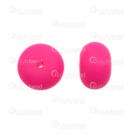 1108-0100-2318 - Perle de dentition en Silicone Rondelle 15X23mm Fushia 5pcs pour Bijoux de Dentition 1108-0100-2318,perle rondelle,montreal, quebec, canada, beads, wholesale