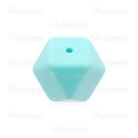 1108-0103-1746 - Silicone Chew Bead for Teething Jewelry Geometric Pastel Turquoise 17mm 5pcs 1108-0103-1746,montreal, quebec, canada, beads, wholesale