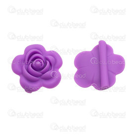 1108-0107-4004 - Silicone chew bead for teething jewelry rose shape mauve 40mm 5pcs 1108-0107-4004,Beads,Wood,montreal, quebec, canada, beads, wholesale