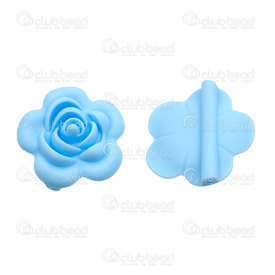1108-0107-4016 - Silicone chew bead for teething jewelry rose shape pastel blue 40mm 5pcs 1108-0107-4016,montreal, quebec, canada, beads, wholesale