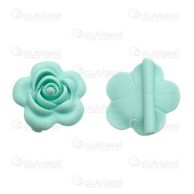 1108-0107-4038 - Silicone chew bead for teething jewelry rose shape minth 40mm 5pcs 1108-0107-4038,Beads,Wood,montreal, quebec, canada, beads, wholesale