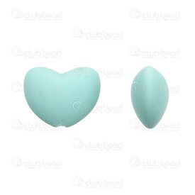 1108-0114-1638 - Silicone Chew Bead Heart Shape 16x20x10mm Mint 3mm hole 20pcs for Teething Jewelry 1108-0114-1638,For teething jewelry,Silicone,montreal, quebec, canada, beads, wholesale