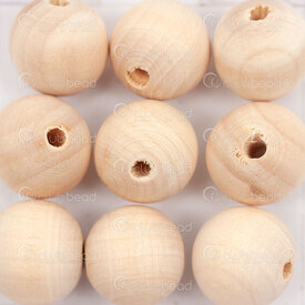 1108-1001-1800 - Wood Bead for Teething Jewelry Round 18mm Natural Untreated 3.5mm Hole 6pcs 1108-1001-1800,For teething jewelry,Wooden,Bead,for Teething Jewelry,Natural,Wood,18MM,Round,Round,Beige,Natural,Untreated,3.5mm Hole,China,montreal, quebec, canada, beads, wholesale