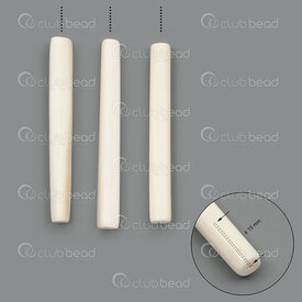 1109-0340-P - Os Pendentif Tube xmm Demi Perce Ivoire 2po 10pcs 1109-0340-P,Billes,Os,montreal, quebec, canada, beads, wholesale