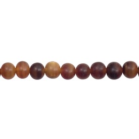 1109-1201-02 - Horn Bead Round 8MM Golden 16'' String Philippines 1109-1201-02,montreal, quebec, canada, beads, wholesale