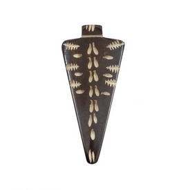 1109-1341-02 - Bone Pendant Arrow 32X67MM Dark Brown Engraved Design 5pcs India 1109-1341-02,montreal, quebec, canada, beads, wholesale