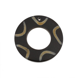 *1109-1346 - Horn Pendant Donut 50MM Black Natural Design 2pcs India *1109-1346,Pendants,50MM,Pendant,Natural,Horn,50MM,Round,Donut,Black,Black,Natural Design,India,2pcs,montreal, quebec, canada, beads, wholesale