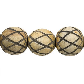 *1109-1360-02 - Bone Bead Ball Round 19MM Natural Engraved Design 20pcs String India *1109-1360-02,Beads,Bone,Ball,Bead,Natural,Bone,19MM,Round,Ball,Round,0,Natural,Engraved Design,India,montreal, quebec, canada, beads, wholesale