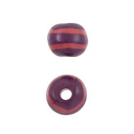*1109-1391-02 - Bone Bead Ball 10MM Purple Orange Lines 25pcs India *1109-1391-02,Beads,Bone,25pcs,Bead,Natural,Bone,10mm,Round,Ball,Purple,Pink Lines,India,25pcs,montreal, quebec, canada, beads, wholesale