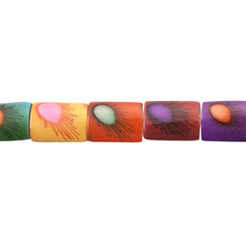 1110-0022-MIX - Wood Bead Hand Painted Rectangle Puffed 20X28MM Mix 12pcs India 1110-0022-MIX,Beads,12pcs,Bead,Hand Painted,Wood,Wood,20X28MM,Rectangle,Puffed,Mix,Mix,India,12pcs,montreal, quebec, canada, beads, wholesale