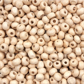 1110-2020-SAC - Wood Bead Round 5mm Light Natural 2mm hole 1bag  90gr (approx. 1440pcs) 1110-2020-SAC,1440p,montreal, quebec, canada, beads, wholesale