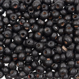 1110-2042-SAC - Wood Bead Round 6MM Black 2mm hole 1 Bag 90gr (App. 1500pcs) 1110-2042-SAC,Beads,Wood,Dyed,montreal, quebec, canada, beads, wholesale
