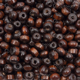 1110-2044-SAC - Wood Bead Round 6mm Dark Brown 2mm hole 1bag 90gr (approx. 1200pcs) 1110-2044-SAC,6mm brun,montreal, quebec, canada, beads, wholesale