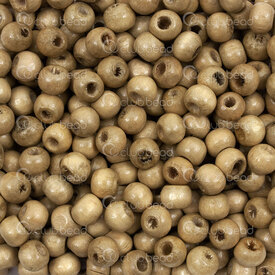 1110-2052-SAC - Wood Bead Round 6MM Light Khaki 90gr 1110-2052-SAC,ka,montreal, quebec, canada, beads, wholesale