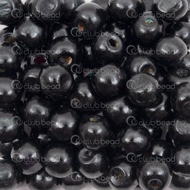 1110-2082-SAC - Wood Bead Round 10mm Black 3mm hole 1bag 90gr (approx.250pcs) 1110-2082-SAC,Beads,Wood,Dyed,montreal, quebec, canada, beads, wholesale