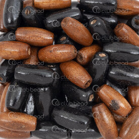 1110-2158-SAC2 - Bille de Bois Grain de Riz 7X15mm Mixte Noir-Brun Trou 2mm 1Sac 90gr (App. 350pcs) 1110-2158-SAC2,Billes,Bois,montreal, quebec, canada, beads, wholesale