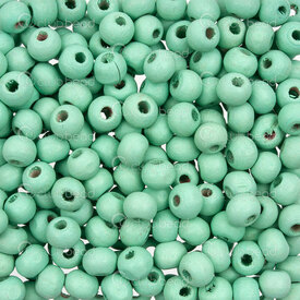 1110-240101-0602 - Wood Bead Round 6x5mm Turquoise 2mm hole 1bag 90gr (app 1500pcs) 1110-240101-0602,Beads,Wood,montreal, quebec, canada, beads, wholesale