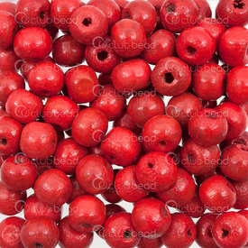 1110-240101-0802 - Wood Bead Round 8mm Bright Red 1bag 100gr (app 544pcs) 1110-240101-0802,Beads,Wood,montreal, quebec, canada, beads, wholesale
