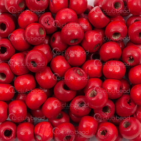 1110-240101-0814 - Wood Bead Round 8mm Red 2.5mm hole 1bag 90gr (approx. 675pcs) 1110-240101-0814,Beads,Wood,Painted,montreal, quebec, canada, beads, wholesale