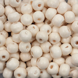 1110-240101-0816 - Wood Bead Round 7x8.5mm Natural White 2mm hole 1bag 100gr (app 544pcs) 1110-240101-0816,Beads,Wood,montreal, quebec, canada, beads, wholesale