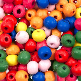 1110-240101-08MIX - Maple Wood Bead Round 8x7 Mix Color 2mm hole 1bag 90gr (app 675pcs) 1110-240101-08MIX,Beads,Wood,montreal, quebec, canada, beads, wholesale