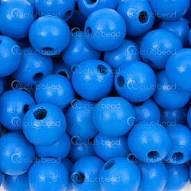 1110-240101-1202 - Bille de Bois Rond 12x11mm Bleu Teint Trou 3mm 1 Sac 100gr (approx. 150pcs) 1110-240101-1202,Billes,Bois,Peint,montreal, quebec, canada, beads, wholesale