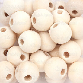1110-240101-14N2 - Bille Bois Erable Rond 13x14mm Naturel Mat Non Traite Trou 4.5mm 1 Sac 100gr (approx. 128pcs) 1110-240101-14N2,Billes,Bois,Peint,montreal, quebec, canada, beads, wholesale