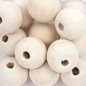 1110-240101-20N2 - Bille Bois Erable Rond 18x20mm Naturel Mat Non Traite Trou 5mm 1 Sac 100gr (approx. 40pcs) 1110-240101-20N2,Billes,Bois,Peint,montreal, quebec, canada, beads, wholesale