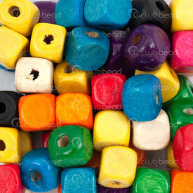 1110-240102-10MIX - Wood Bead Cube 10x10mm Mixed Color Dyed 2.5mm Hole 90g app. 250pcs 1110-240102-10MIX,Bille carre,Cube,Bead,Natural,Wood,10x10mm,Square,Cube,Mix,Mixed Color,Dyed,2.5mm Hole,China,90g app. 250pcs,montreal, quebec, canada, beads, wholesale