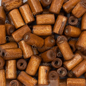 1110-240109-1204 - Wood Bead Cylinder 12x6mm Medium Brown Dyed 1.5mm Hole 90g app. 400pcs 1110-240109-1204,billes 11,montreal, quebec, canada, beads, wholesale