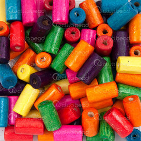 1110-240109-12MIX - Wood Bead Cylinder 12x6mm Mixed Color Dyed 1.5mm Hole 90g app. 400pcs 1110-240109-12MIX,Beads,Wood,Dyed,Cylinder,Bead,Natural,Wood,12x6mm,Cylinder,Cylinder,Mix,Mixed Color,Dyed,1.5mm hole,montreal, quebec, canada, beads, wholesale