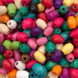 1110-240112-08MIX - Wood Bead Rice shape 6x8mm Mix Color 2mm hole 1bag 90gr (approx. 630pcs) 1110-240112-08MIX,Beads,Wood,montreal, quebec, canada, beads, wholesale