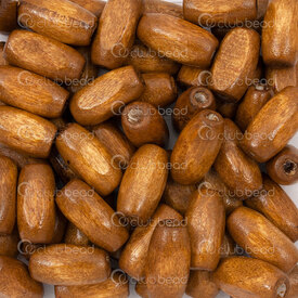 1110-240112-1402 - Bille de Bois Grain de Riz 14x7mm Brun Moyen Teint Trou 1.5mm 90gr (app.300pcs) 1110-240112-1402,Billes,Bois,montreal, quebec, canada, beads, wholesale