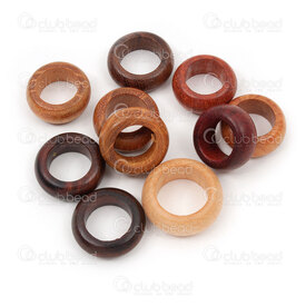 1110-240116-MIX - Wood Spacer Ring approx. 6.5x15-18mm Luck Ring Inner Diameter 10-11mm Mix Wood-Color 10pcs 1110-240116-MIX,Ã,montreal, quebec, canada, beads, wholesale