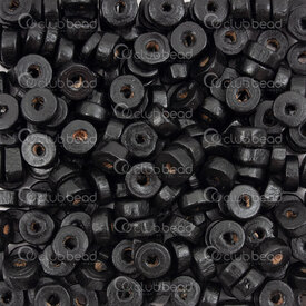1110-240117-0602 - Wood Bead Spacer Heishi 3x6mm Black Dyed 2mm Hole 90g app. 1200pcs 1110-240117-0602,Findings,Wood,Bead,Spacer,Natural,Wood,3X6MM,Cylinder,Heishi,Black,Black,Dyed,2mm Hole,China,montreal, quebec, canada, beads, wholesale