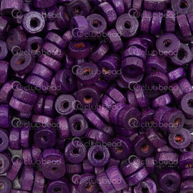 1110-240117-0606 - Wood Bead Spacer Heishi 3x6mm Purple Dyed 2mm Hole 90g app. 1200pcs 1110-240117-0606,Wood,Bead,Spacer,Natural,Wood,3X6MM,Cylinder,Heishi,Mauve,Purple,Dyed,2mm Hole,China,90g app. 1200pcs,montreal, quebec, canada, beads, wholesale