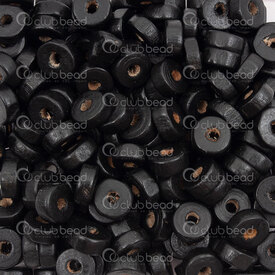 1110-240117-0802 - Wood Bead Spacer Heishi 3.5x8mm Black Dyed 2mm Hole 90g app. 900pcs 1110-240117-0802,Findings,Wood,Bead,Spacer,Natural,Wood,3.5x8mm,Cylinder,Heishi,Black,Black,Dyed,2mm Hole,China,montreal, quebec, canada, beads, wholesale