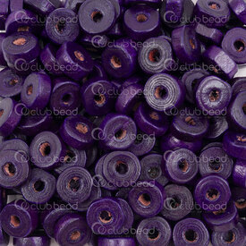1110-240117-0806 - Bille de Bois Séparateur Heishi 3.5x8mm Violet Teint Trou 2mm 90g app. 900pcs 1110-240117-0806,Bois,Bille,Spacer,Naturel,Bois,3.5x8mm,Cylindre,Heishi,Mauve,Pourpre,Dyed,2mm Hole,Chine,90g app. 900pcs,montreal, quebec, canada, beads, wholesale
