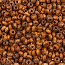 1110-240150-0502 - Wood Bead Oval Spacer 5x3mm Medium Brown 1.2mm hole 1bag 90gr (app 2000pcs) 1110-240150-0502,Beads,Wood,Dyed,montreal, quebec, canada, beads, wholesale