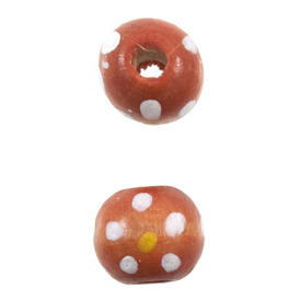 1110-3010-SAC - Bille de Bois Fleur Hippie Orange 1 Sac  (App. 210pcs) 1110-3010-SAC,montreal, quebec, canada, beads, wholesale