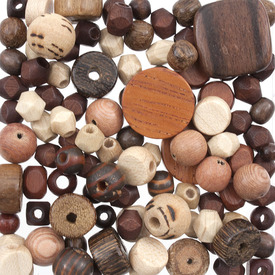 *1110-3022-02 - Wood Bead Assorted Shapes Assorted Size Mixed Natural 1 Box (app. 28g) Czech Republic, Philippines, India Limited Quantity! *1110-3022-02,montreal, quebec, canada, beads, wholesale